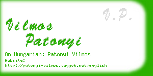 vilmos patonyi business card